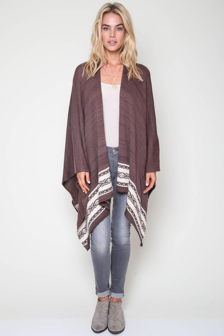 Goddis - Seaton Drape Front Sweater In Sweet Molasses
