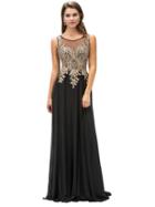 Dancing Queen - Lace Appliqued Chiffon Prom Dress 9191