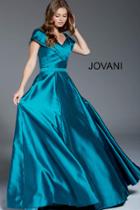 Jovani - 61055 Off Shoulder Crisscrossed Bodice Ballgown