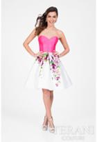 Terani Prom - Strapless Sweetheart Floral Print Cocktail Dress 1711p2118