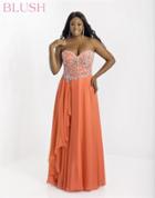 Blush Too - Embellished Strapless Long Dress 9002