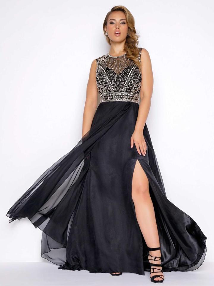 Mac Duggal Fabulouss - 65986f Beaded Chiffon A-line Dress