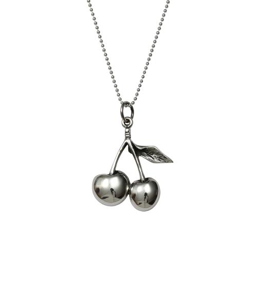 Femme Metale Jewelry - Retro Cherries Charm Necklace