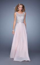 Gigi - 21322 Beaded Illusion Scoop Chiffon Dress