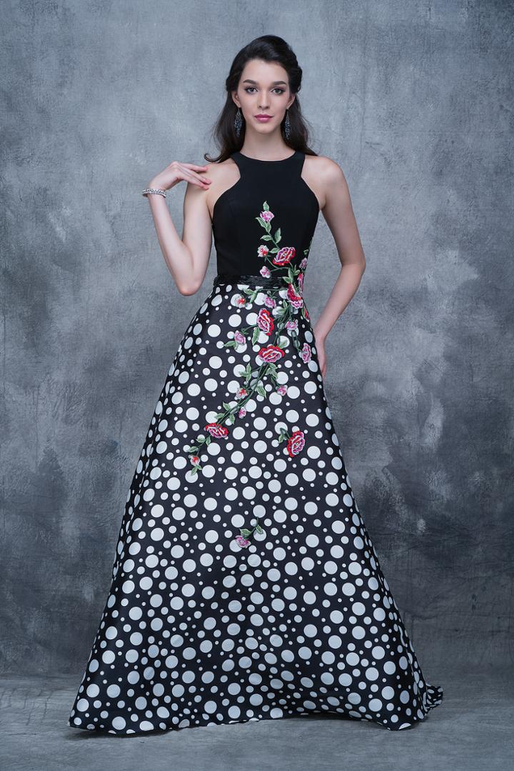 Nina Canacci - 1358 Printed Halter A-line Dress