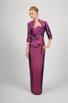 Daymor Couture - Pleated Fan Bustline Sheath Dress 424