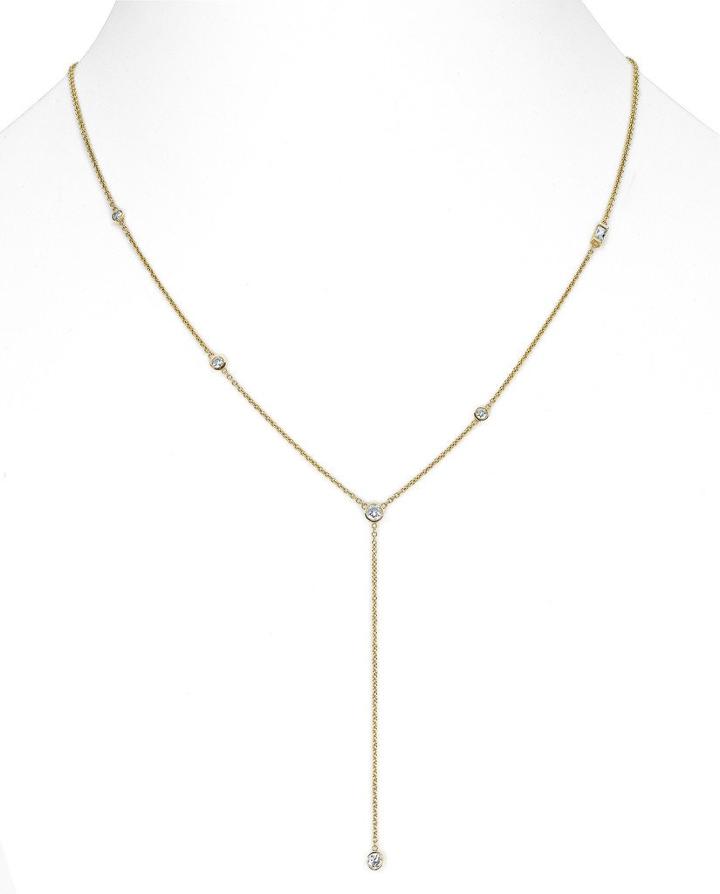Logan Hollowell - Diamond Star Droplet Necklace With Baguette