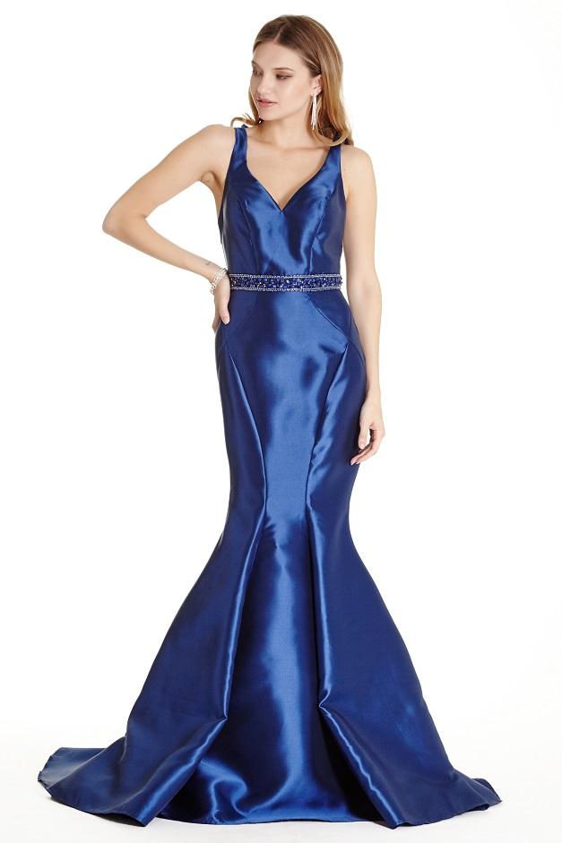 Aspeed - L1828 Embellished V-neck Mermaid Evening Dress