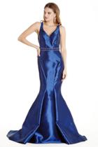 Aspeed - L1828 Embellished V-neck Mermaid Evening Dress