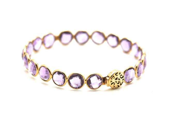 Tresor Collection - Amethyst Bangle Bracelet In 18k Yellow Gold