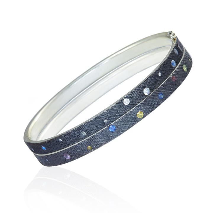 Nina Nguyen Jewelry - Crosshatch Oxidized Bangle