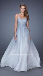 La Femme - Strapless Beaded Long Dress In Indigo 20404