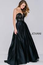 Jovani - Lace Sweetheart Satin Ball Gown 36640