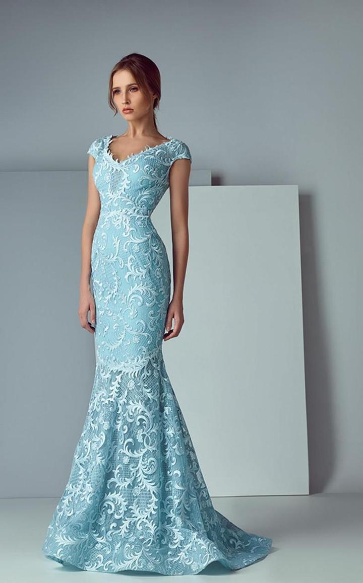 Saiid Kobeisy - 3170 Scroll Embroidered Mermaid Gown