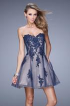 La Femme - 21213 Lace Sweetheart Tulle A-line Dress