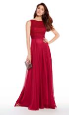 Alyce Paris - 27233 Iridescent Sleeveless Bateau Lace Chiffon Gown