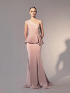Nicole Bakti - 581 One Shoulder Peplum Evening Gown