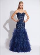 Jovani - Beaded Lace Sweetheart Dress In Royal Blue 172008a