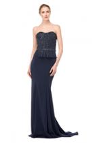 Marsoni By Colors - M154 Strapless Beaded Trumpet Gown With Jacket