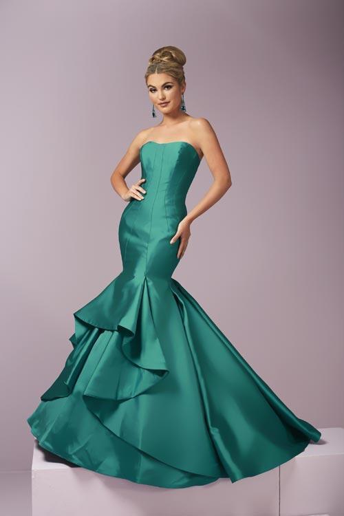 Tiffany Homecoming - Impeccable Tiered Mikado Mermaid Evening Gown 46102
