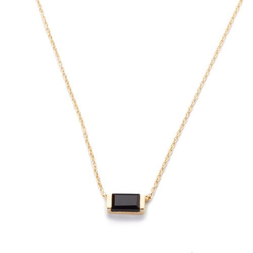 Margaret Elizabeth - Channel Set Drop Necklace Black Onyx