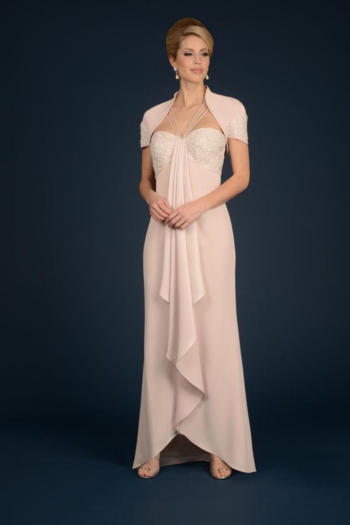 Daymor Couture - Encrusted Empire Lace Evening Dress 708