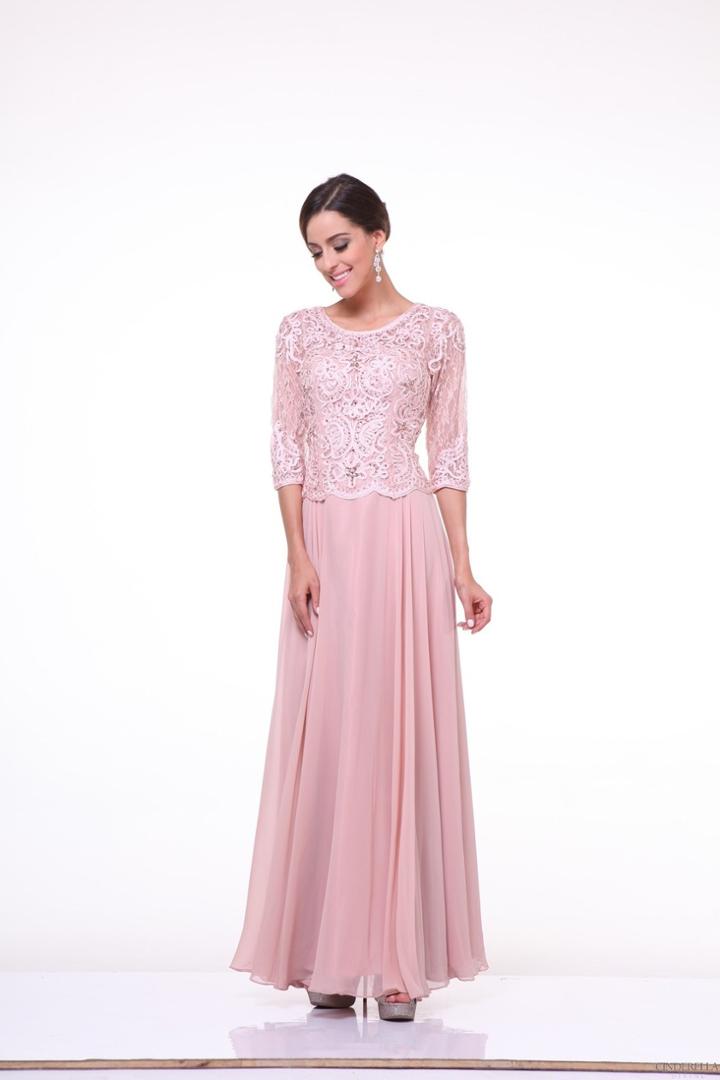 Cinderella Divine - Quarter Sleeve Soutache Bodice A-line Dress