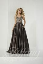 Tiffany Designs - 46132 Beaded Scoop Neck Pleated Ballgown