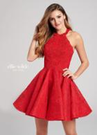 Ellie Wilde - Ew21809s Lace Halter Neck A-line Cocktail Dress