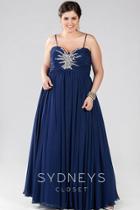 Sydney's Closet - Sweetheart Neckline With Spaghetti Straps A-line Dress Sc7071
