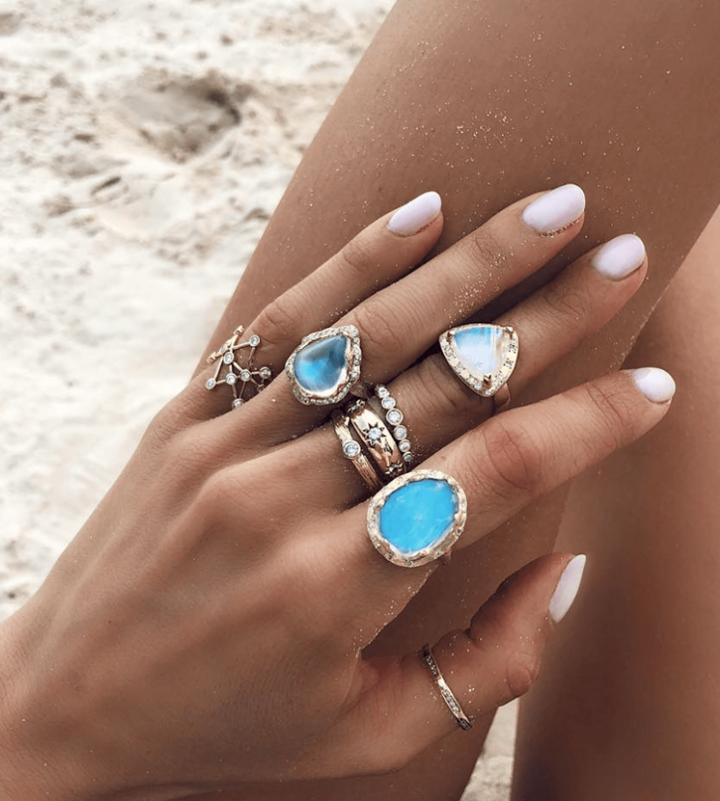 Logan Hollowell - New Premium Oval Blue Moonstone With Diamonds