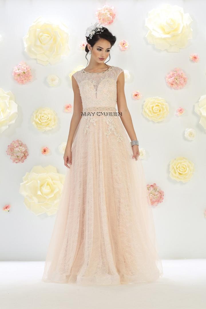 Princess-like Laced And Beaded Bateau Neck A-line Dress