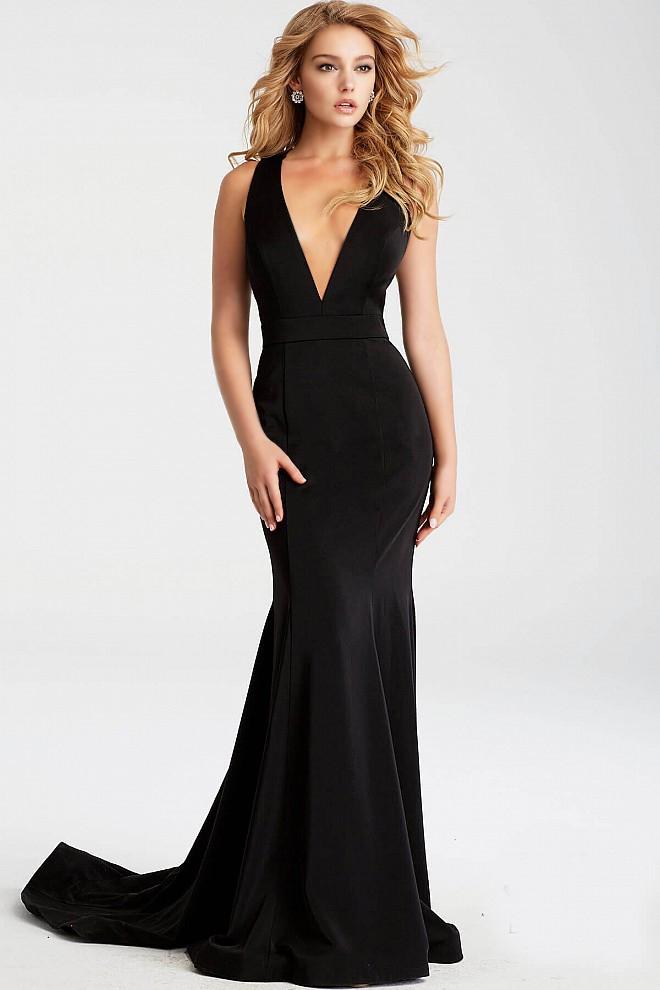 Jovani - Jvn50333 Deep V-neck Mermaid Dress