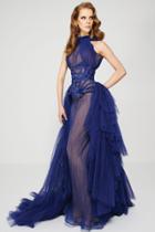 Mnm Couture - Shirred Halter Empire Gown 2384