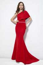 Angela And Alison - 81071 Bejeweled Asymmetric Mermaid Dress