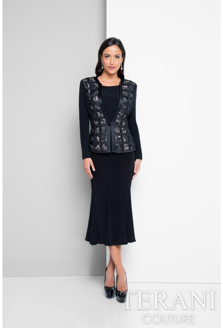 Terani Evening - Bead Embellished Scoop Neck Dress 1523s0863b