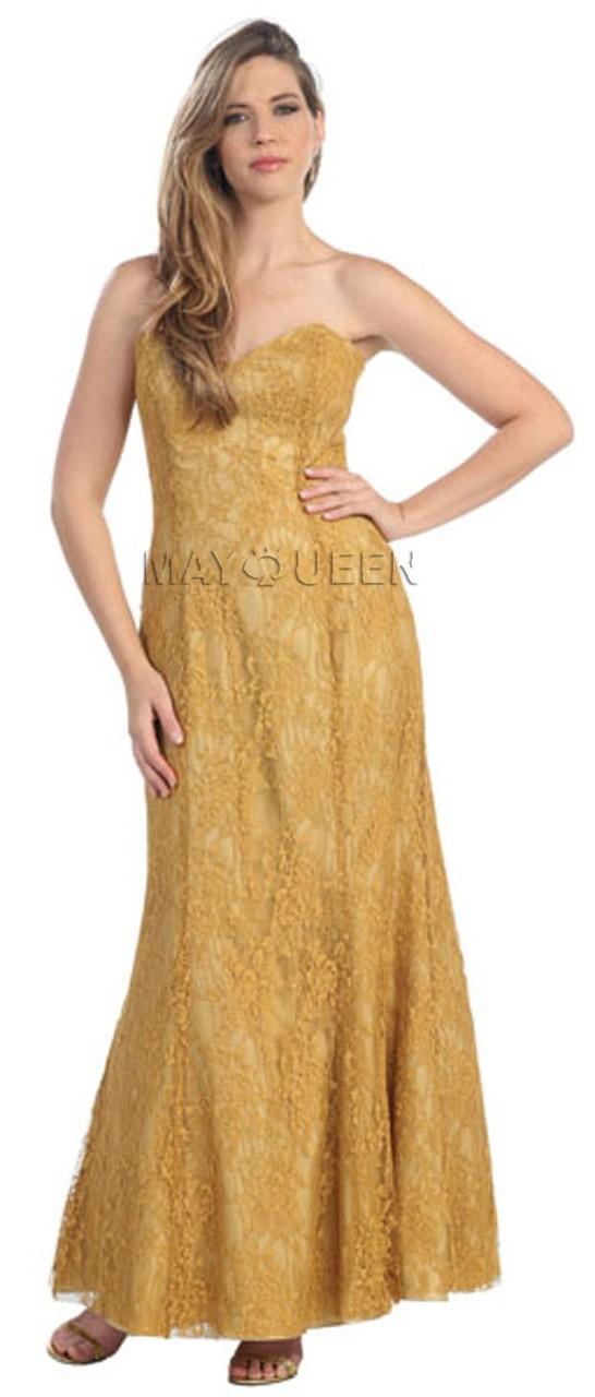 May Queen - Chic Strapless Laced Sweetheart Dress Mq817