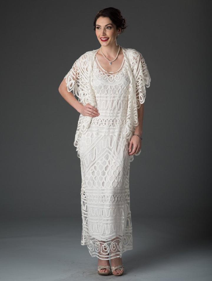 Soulmates - D8787 Stylish Cape Jacket With Dress