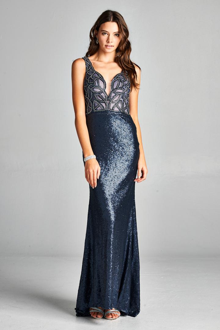 Aspeed - L1732 Sequined Sweetheart Sheath Evening Dress