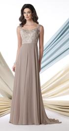 Montage By Mon Cheri - 213961 Long Dress In Stone