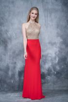 Nina Canacci - 2126 Illusion Geo-halter Sheath Gown
