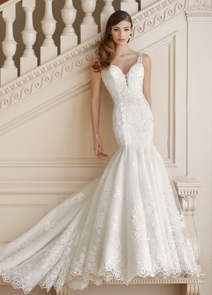 Martin Thornburg For Mon Cheri - 217213 Plunging Trumpet Bridal Gown
