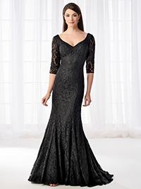 Cameron Blake - 218601w Fitted Curved V Neck Mermaid Dress