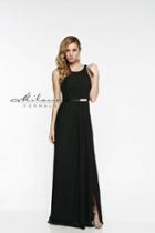 Milano Formals - Elegant Scoop Neck A-line Dress E1827