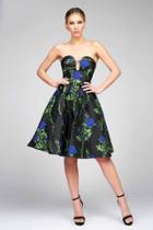 Ieena Duggal - 25286 Bustier Dress In Blue Rose