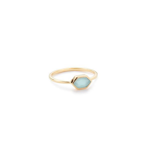 Margaret Elizabeth - Hex Ring Aqua Chalcedony