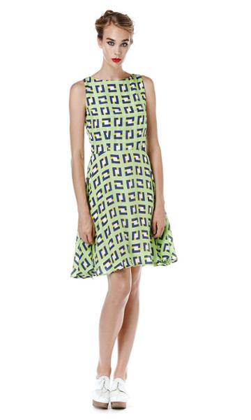 Again Collection - Doo-wop Silk Dress In Green