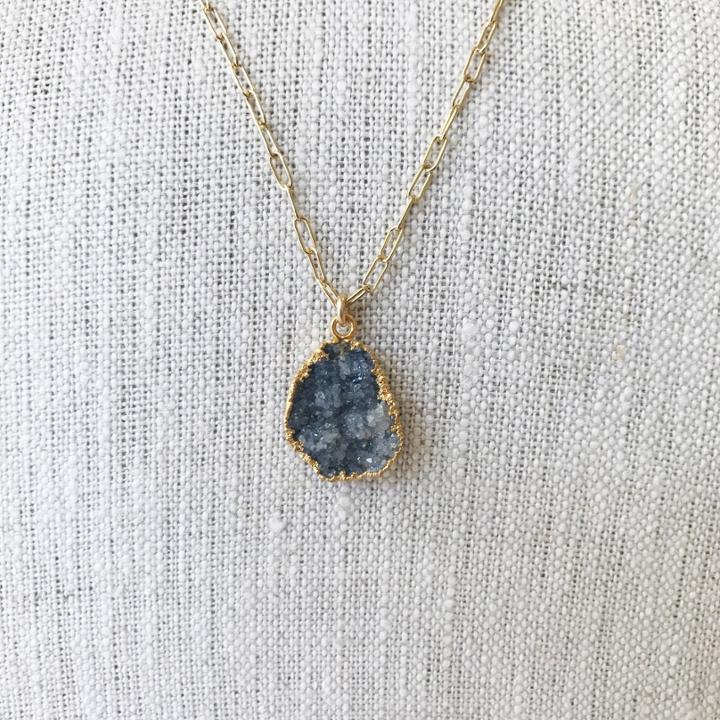 Margaret Elizabeth - Charcoal Druzy Cave Drop