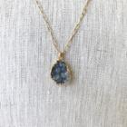 Margaret Elizabeth - Charcoal Druzy Cave Drop