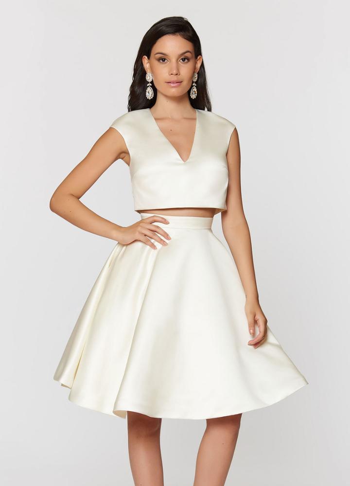Ashley Lauren - 4052 V-neck Two Piece Cocktail Dress